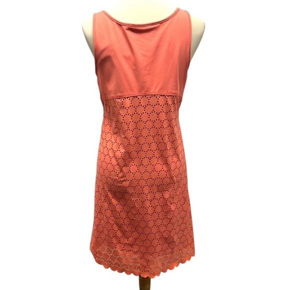 Title Nine Nimblene Orange Lasercut Stretch Outdoor Active Dress Women’s Medium - Picture 4 of 11